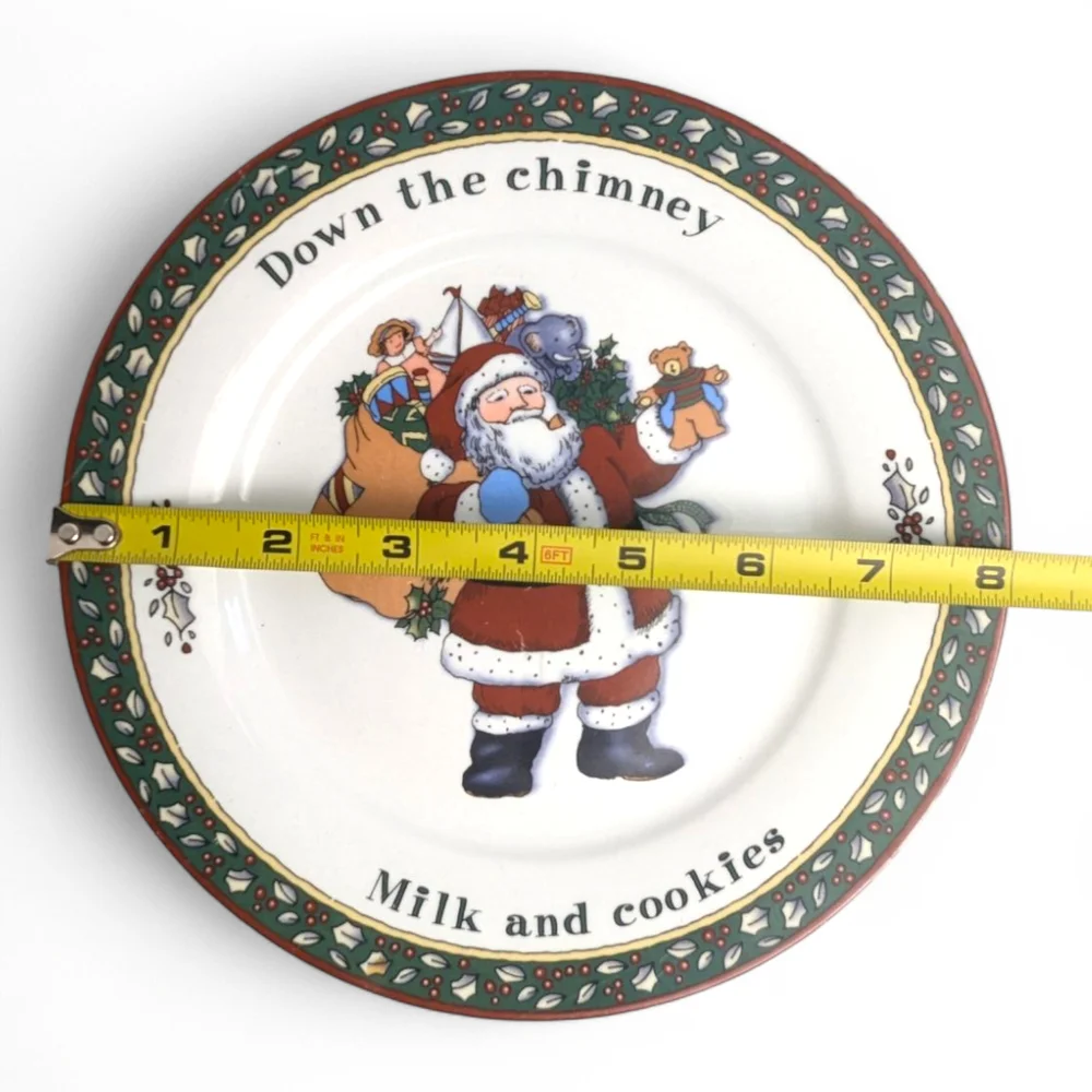 Vintage Christmas Plates Mixed Lot of 3 Santa Angel Seasonal Holiday Decor